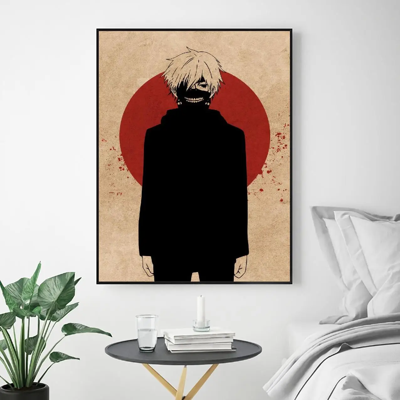 Kaneki ken Токийский Гуль Холст Аниме Художественная печать настенный постер