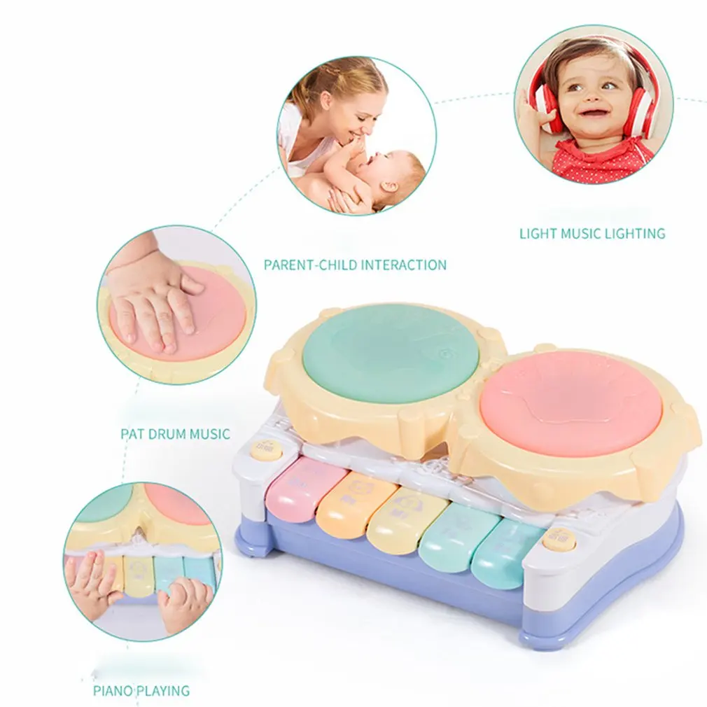 

Electric Baby Drum Set Musical Toys Kids Drums Electronic Piano Baby Toys Light Sounds Dream Music Smart Toys Educational Toys