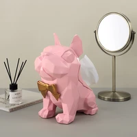dog statue with tissue holder craft for kitchen room table top home decor modern creative geometric dog tissue box room deco