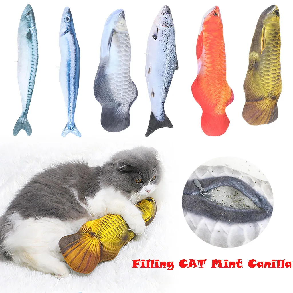New Pet 3D Carp Model Cat Toy Simulation Fish Toy Gift Cat Mint Fish Plush Pillow