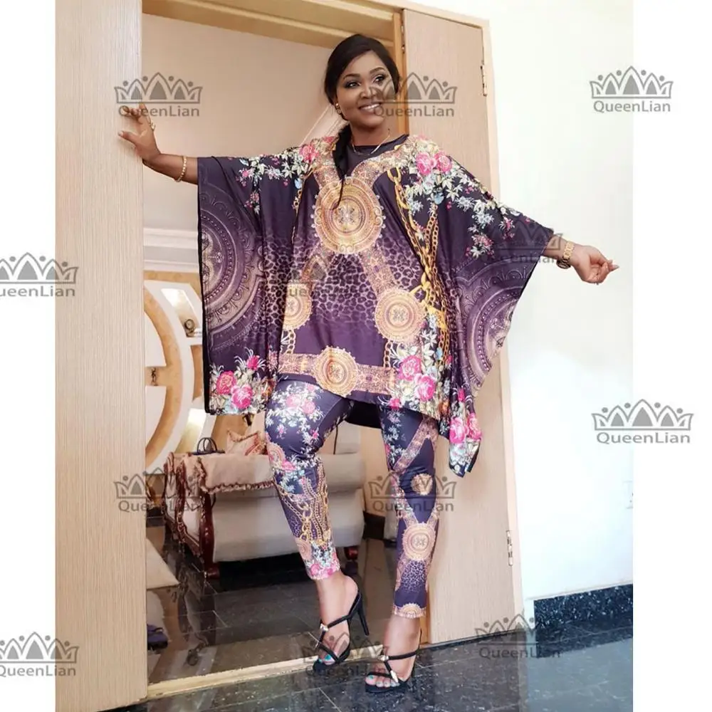 Африканский Дашики новый модный костюм (топ и брюки) супер эластичная вечерняя