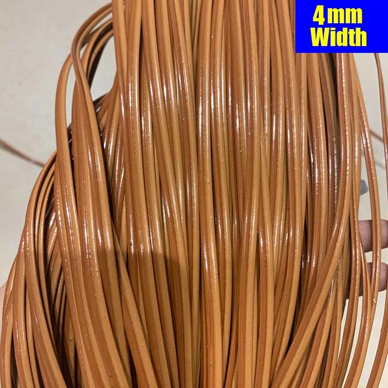 

4mm 500g Brown Light Yellow Flat Synthetic Rattan Material Diy Handmade Rattans Roll Knit Repair Chair Table Hanging Basket