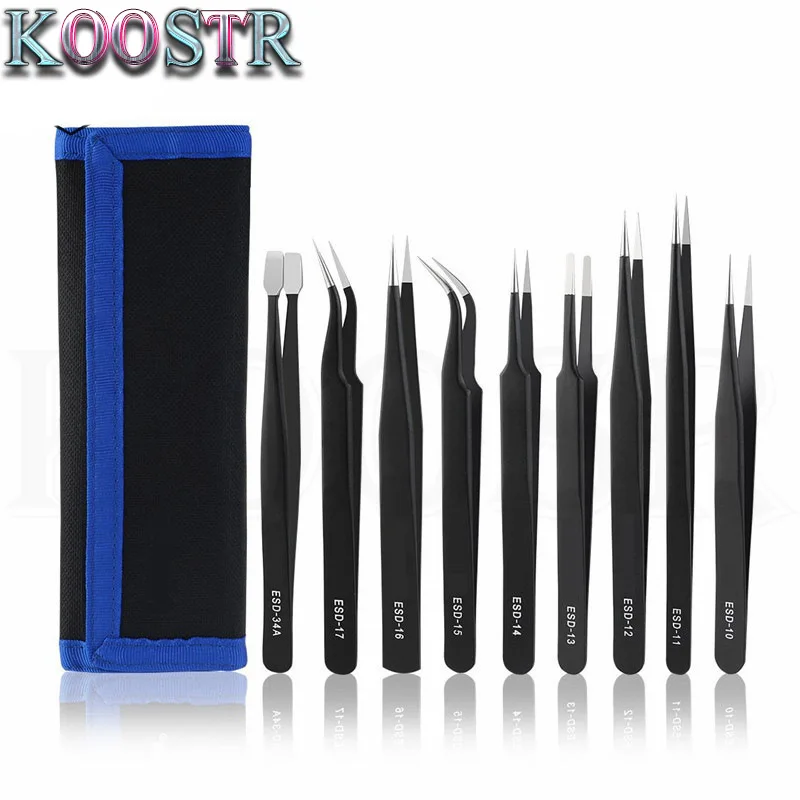 Набор парусиновых пакетов промышленный Пинцет из нержавеющей стали 9IN1Precision для