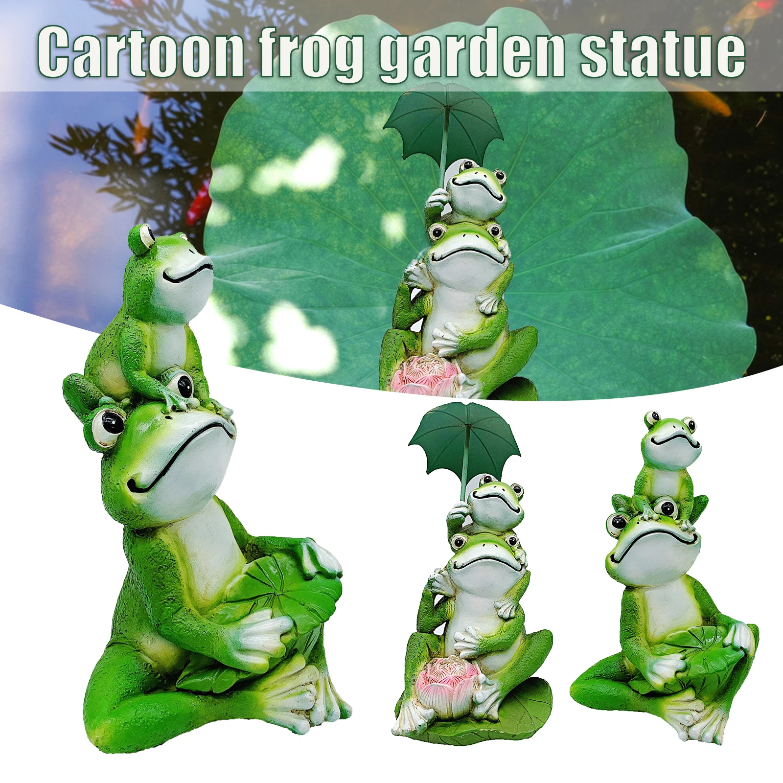 

Украшение животного из смолы, украшение в виде мультяшной лягушки или других сельских животных для помещений и сада E7