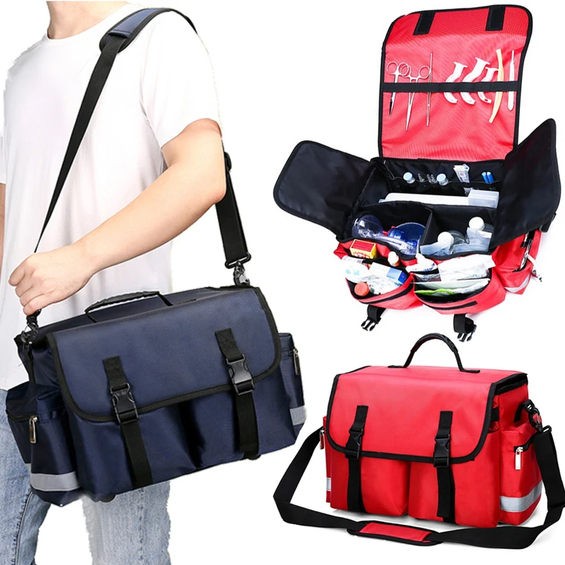 New Empty First Aid Bag Cars Portable Medical Bag Outdoor Emergency Survival Kit For Camping Travel Bag Large Size Multi-pockets