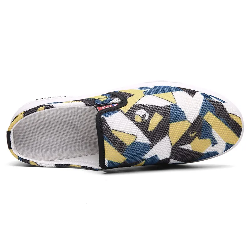 Летняя мужская повседневная камуфляжная обувь Лоферы без застежки тапочки на