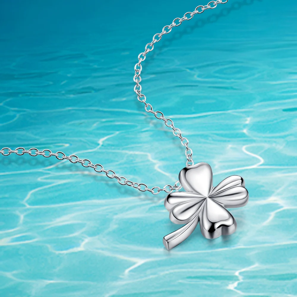 Модное женское ожерелье из серебра 925 пробы с клевером для женщин женский чокер