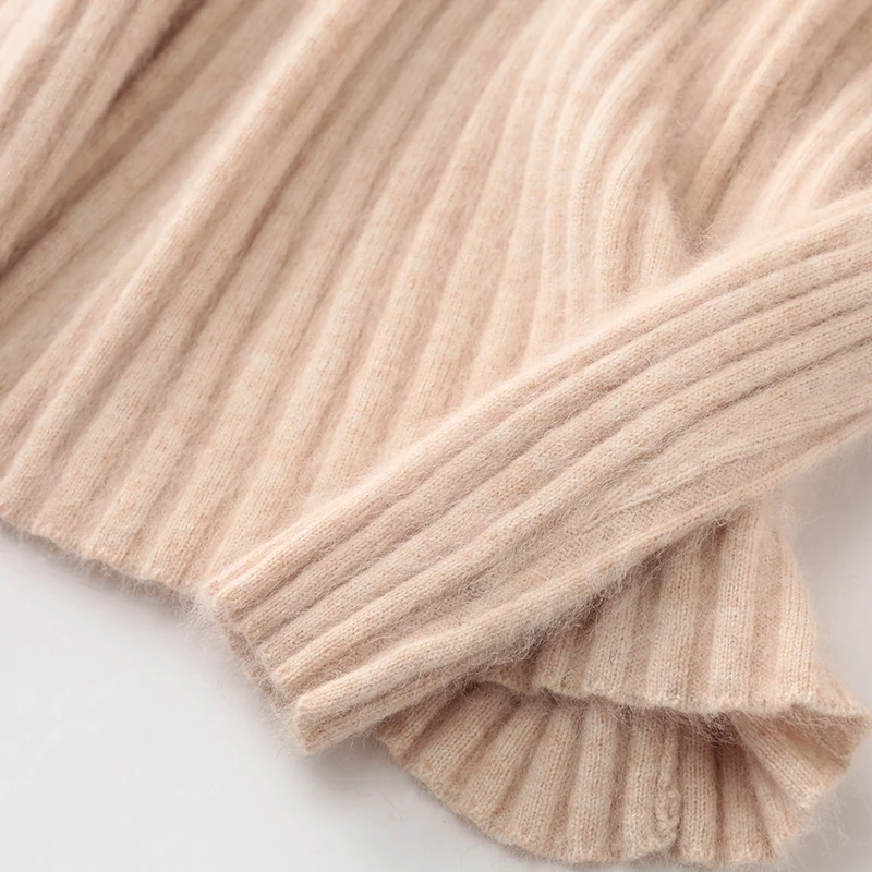 

Super Warm Pure Mink Cashmere Sweaters and Pullovers Women Winter High elasticity Soft Sweater V-neck Female Basic Pullovers
