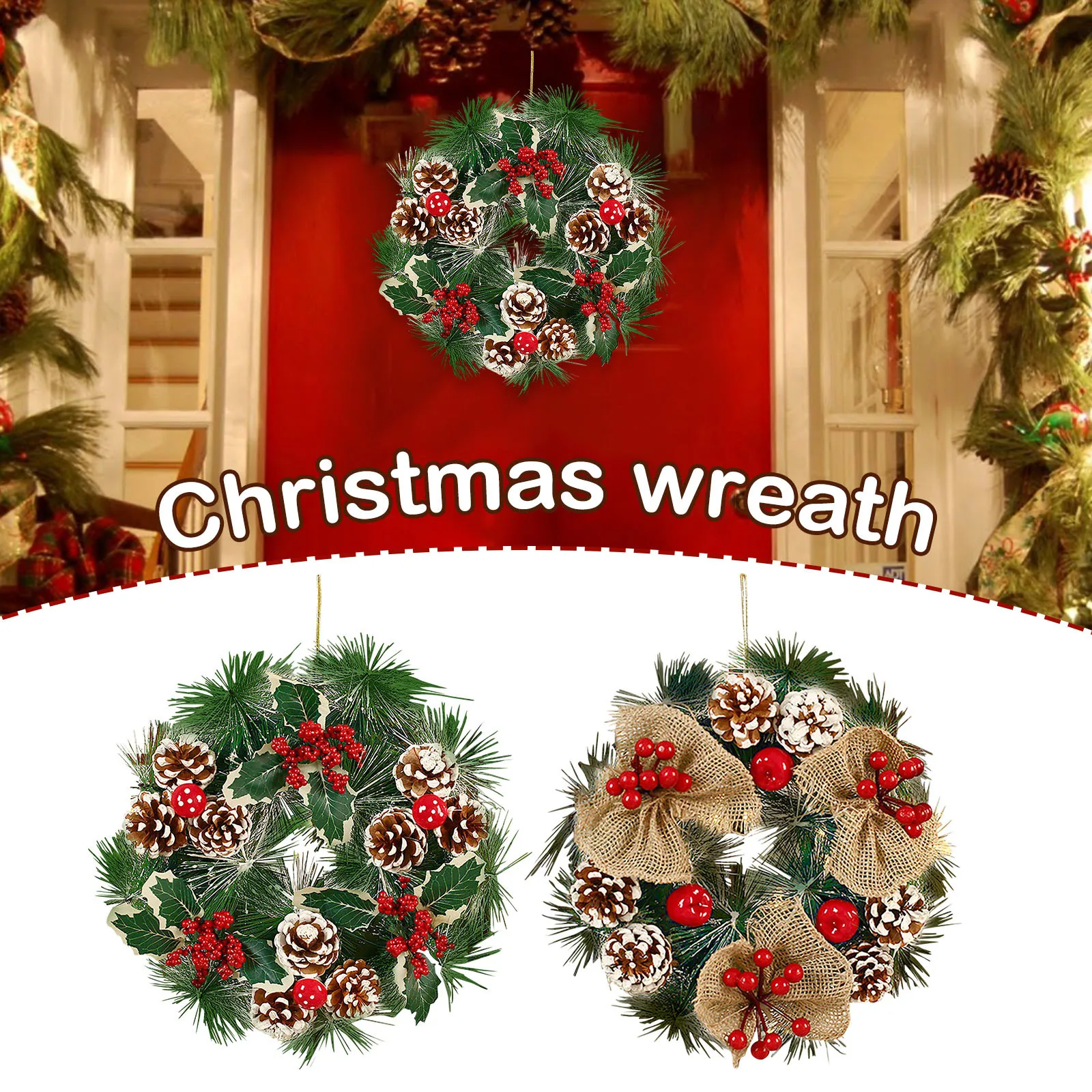 

Рождественские сосновые конусы, венок, украшение, элегантная гирлянда, подвеска на Рождество, праздничный декор, товары для дома ^ 35