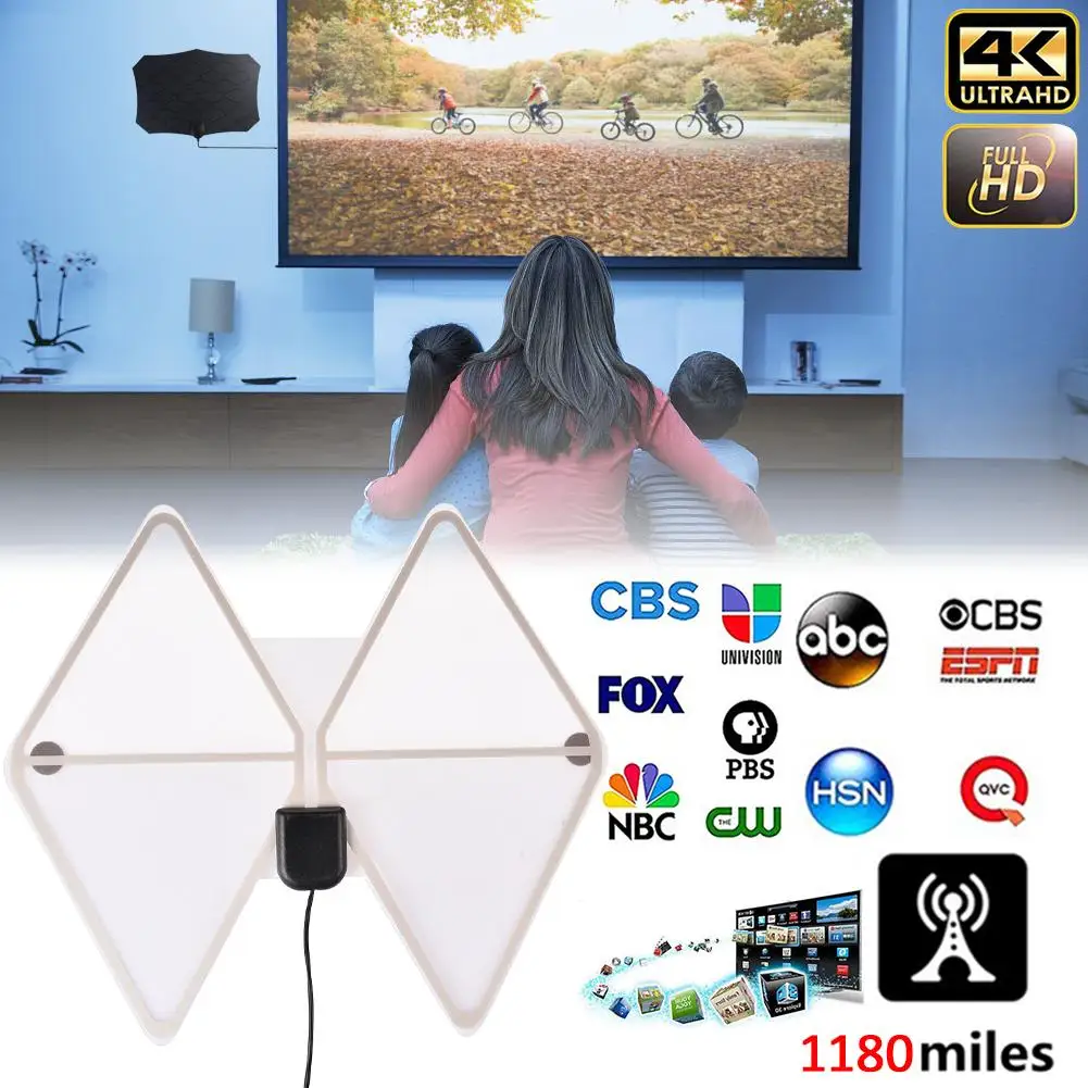 1180 Miles 4K цифровая HD ТВ комнатная антенна с усилителем сигнала Усилитель радиус