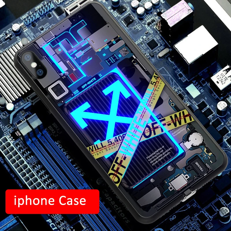 

iPhone 11 12 13 Pro Max Accessories Back Cover Phone Case Protection Border Shockproof Luminous LED Call Light Flash
