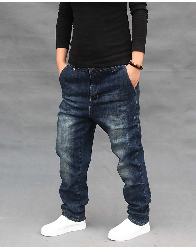 4 сезона шаровары мужские повседневные Свободные мешковатые джинсовые брюки