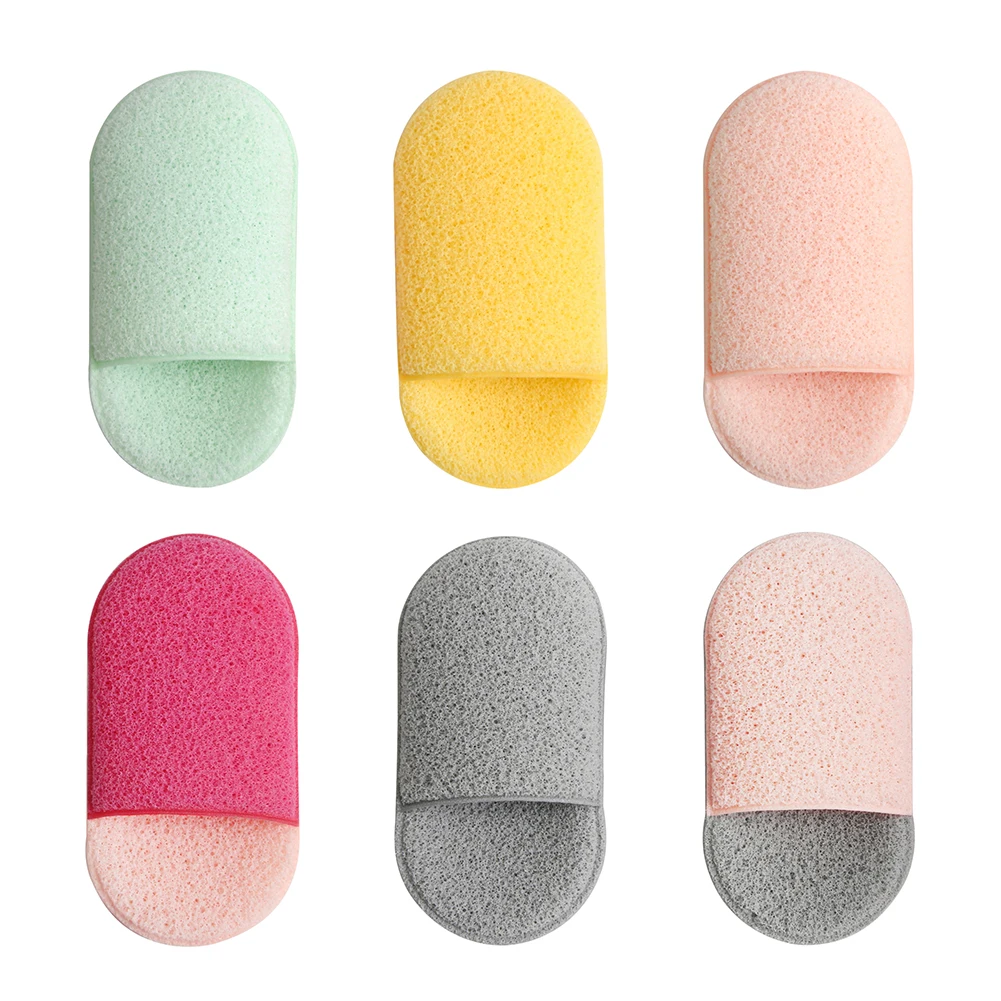 Portable Oval Shape Reusable Face Cleaning Sponge Makeup Remover Cleaner Puff Skin |