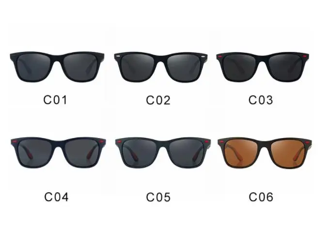 Солнцезащитные очки в прямоугольной оправе для мужчин и женщин поляризационные