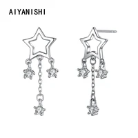 aiyanishi 925 sterling silver dangle earrings halo stars drop earrings wedding engagement silver chandelier drop earrings gifts