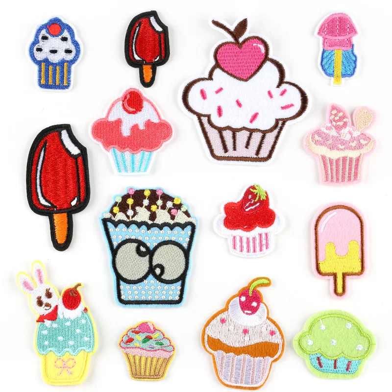 

Hamburger fries cherry embroidery badge patch cloth bag clothing DIY accessories decorative badge patch jewelry accessories