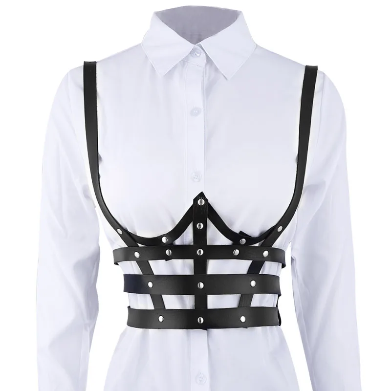 Кожаный нагрудный ремень женское БДСМ белье готические ремни бондаж для тела