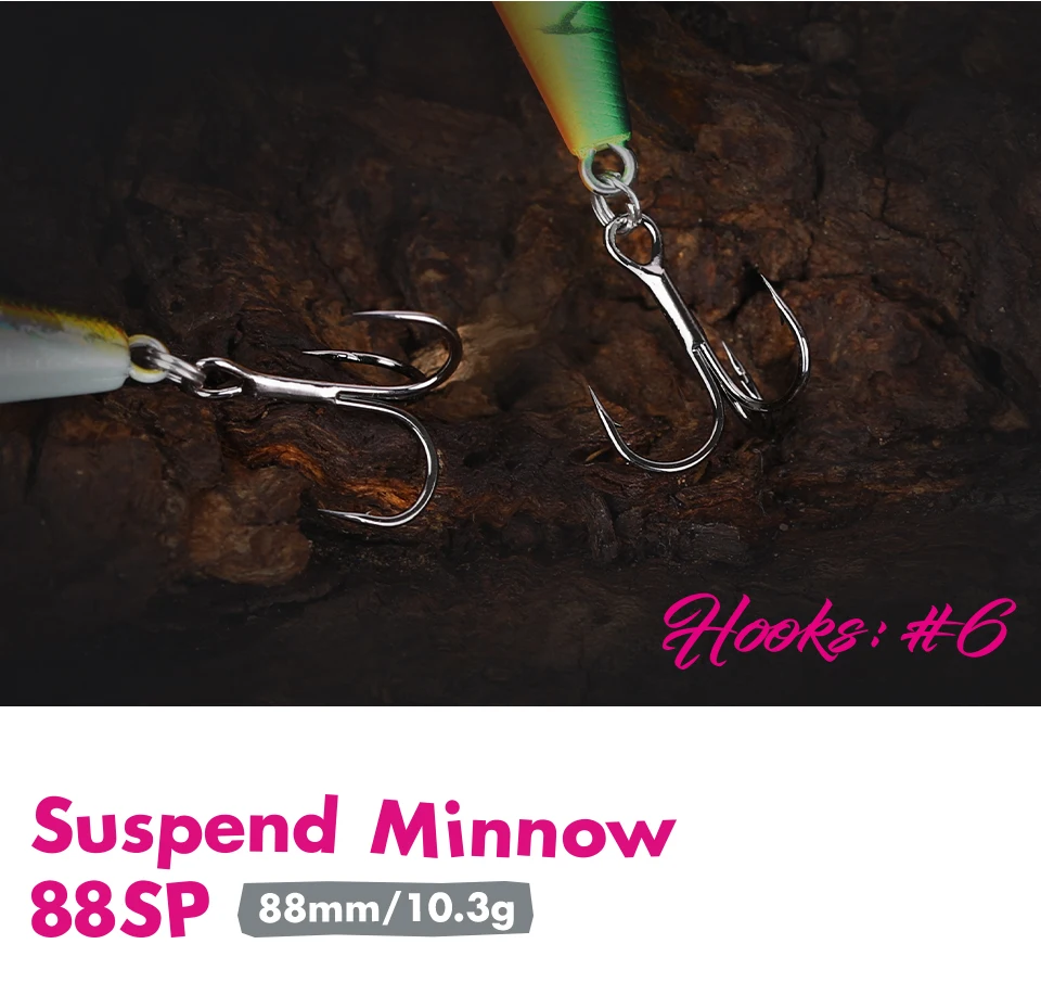 TSURINOYA 88SP Suspending Minnow Angelköder DW76 10,3 g Wobbler Long Casting Bass Pike Jerkbait Bait Movement System Tackle – Detail 17