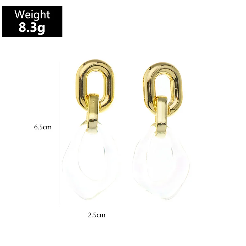 

Fashion Elegant Candy Color Transparent Acrylic Stud Earrings for Women Girls Bohemia Trendy Stud Earring Jewelry
