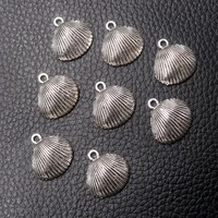 12pcslot silver plated shell charm metal pendants diy necklaces bracelets jewelry handicraft accessories 1716mm p692