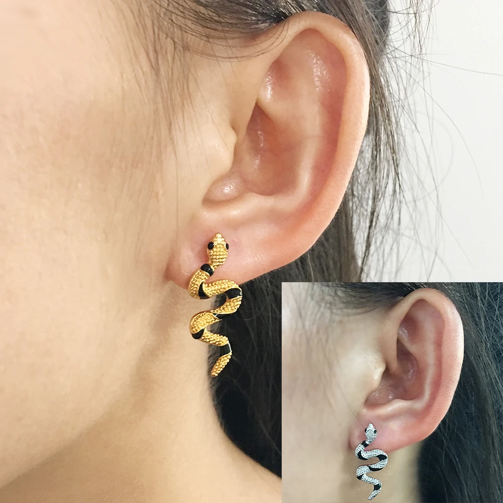 Женские серьги змеи Bijoux в стиле ретро Простые Модные панк ювелирные изделия
