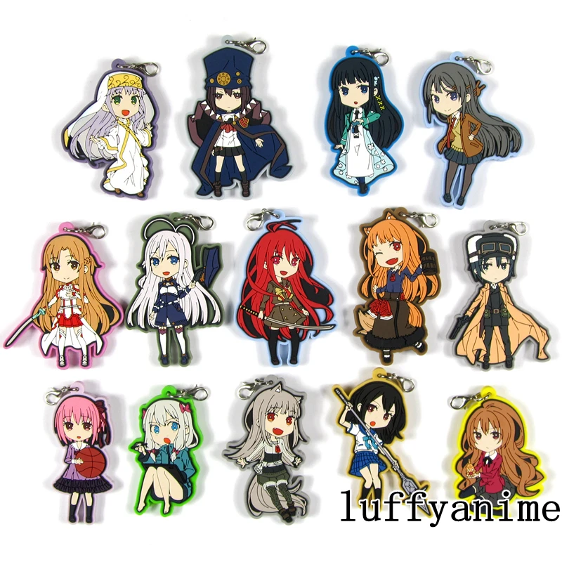 

Sword Art Online Sakurajima Mai Shana of the Blazing Eyes Kino Boogiepop Phantom Rubber Mascot Pendant Phone strap Keychain