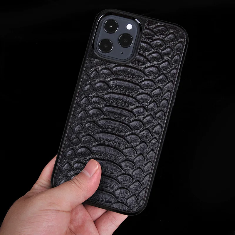 

Suitable for iPhone 12 Phone Case Iphone12promax Python Pattern Top Layer Leather Phone Case