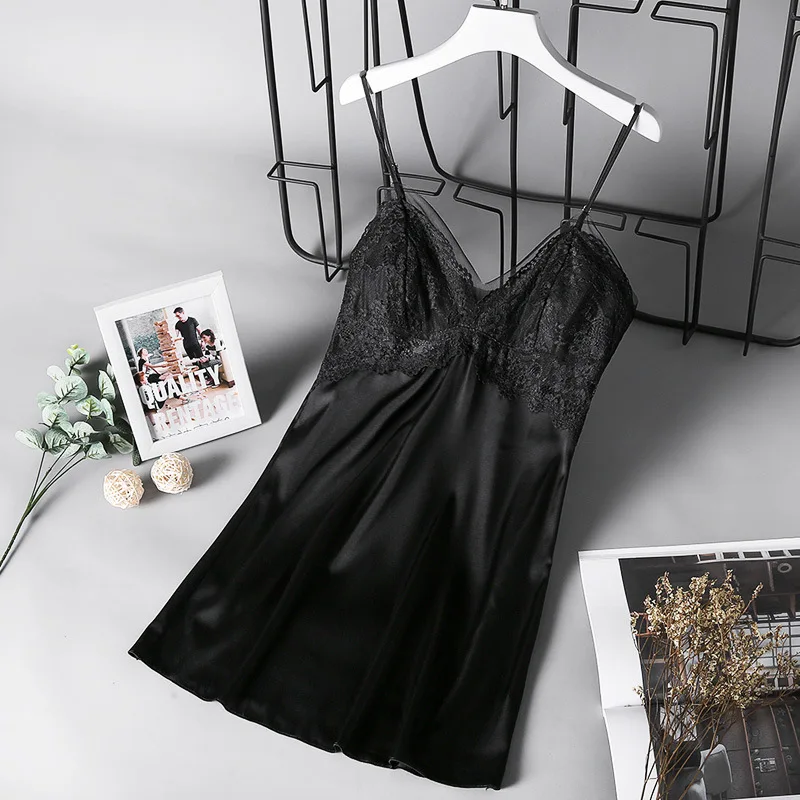 Женская кружевная ночная рубашка бордового цвета с V-образным вырезом