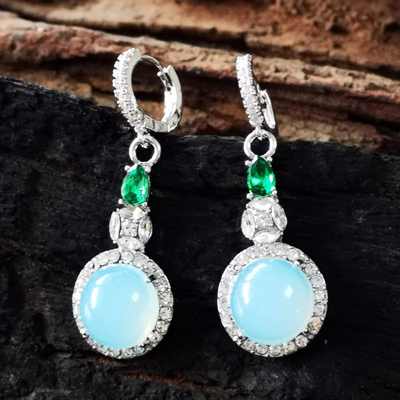 Женские винтажные серьги-капельки с натуральным камнем | Украшения и аксессуары