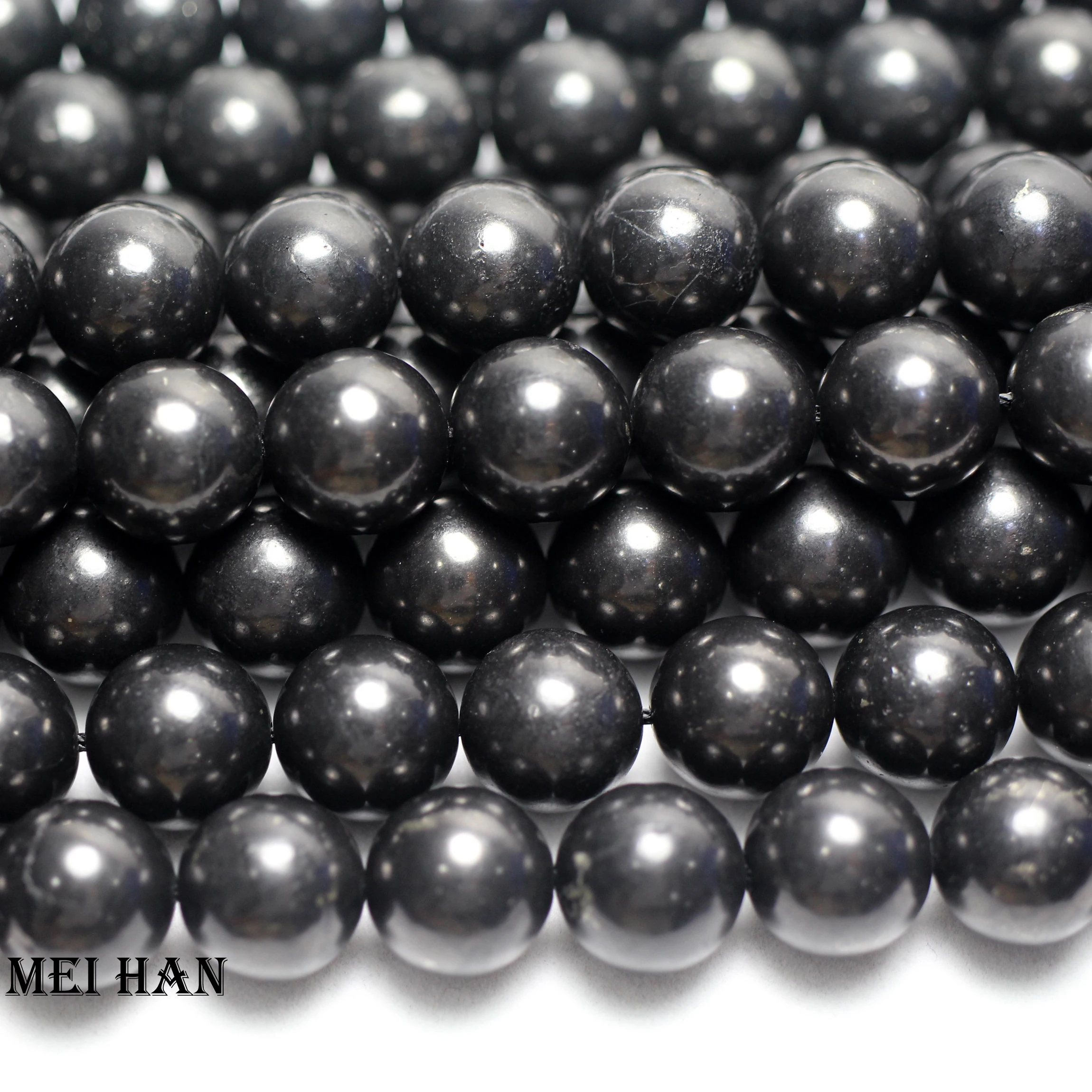 Meihan оптовая продажа (1 нить/комплект) драгоценные натуральные 12 мм Shungite гладкие