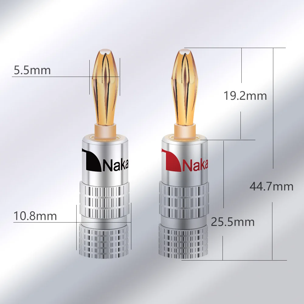 100Pcs/50Pairs High Quality New 24K Gold Nakamichi Speaker Banana Plugs For Video Connector Black Red Color |