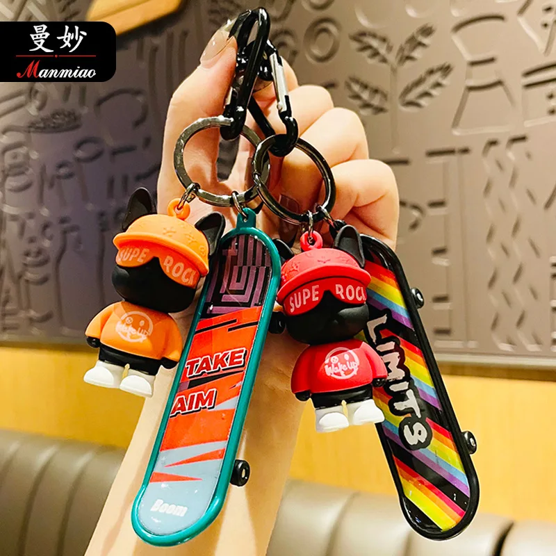 

Cartoon Skateboard Bear Keychain Fashion Girlfriend Key Chain Accessories Cute Bag Pendant Anime Keychain Keychain Charms Gift