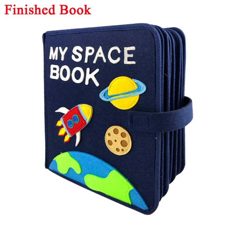 Finished Book DIY Войлок моя космическая книга Монтессори детский раннее образование Тихая книга 21X25 см мама шитье картина Книга ручной работы детская книга наборы для ремесла - Цвет: Finished Book