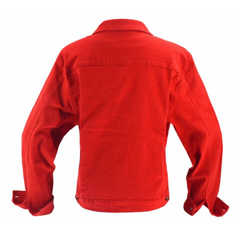 

Single Breasted Denim Coats Female Denim Jackets Women's Red Coat 2020 Autumn Denim Jackets For Women Jeans Feminine Clothing