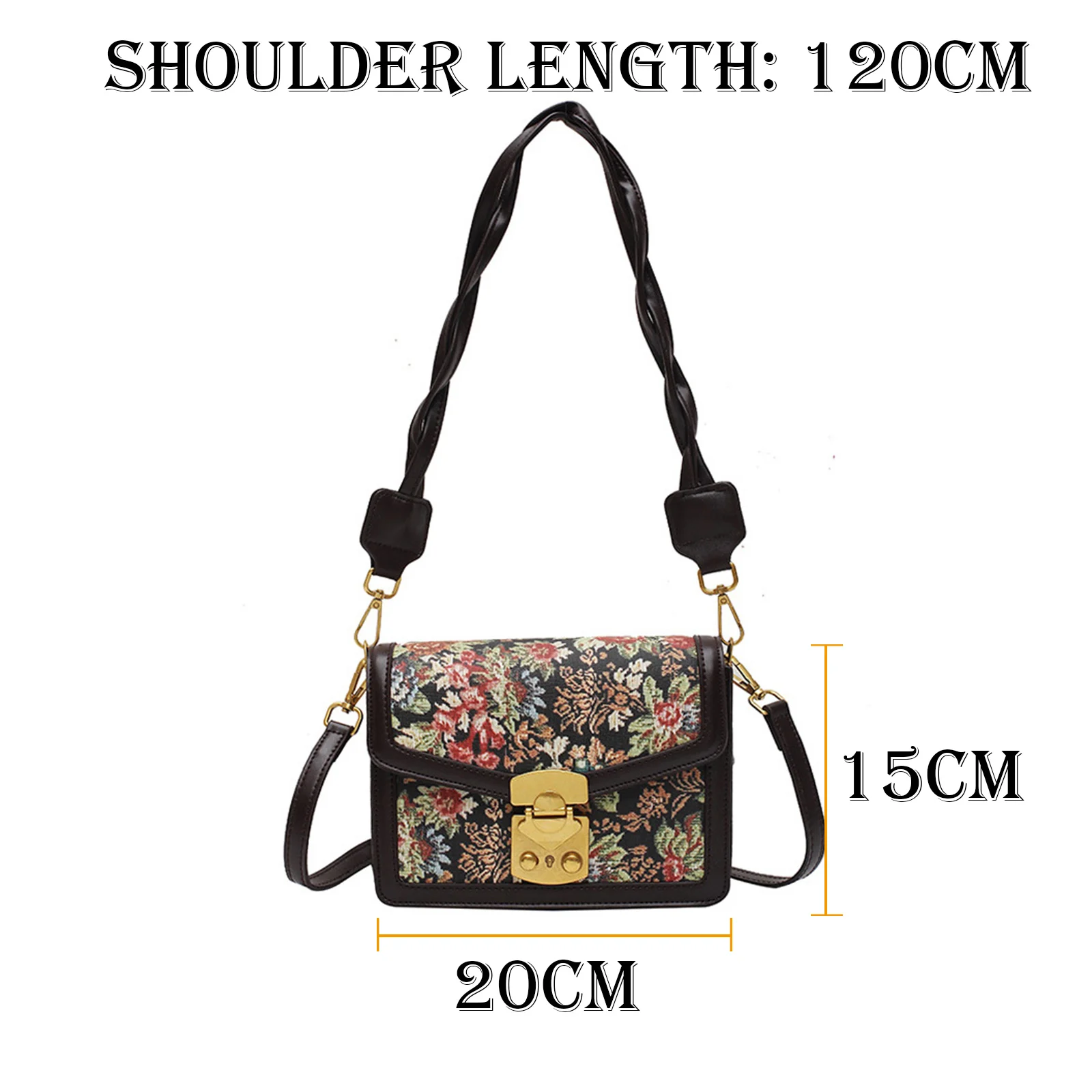 

Floral Bag Portable 3D Printing Flowers Underarm Bag Fashion Vintage Hasp Flowers Luxury Designer Chain Female Handbag WB3717