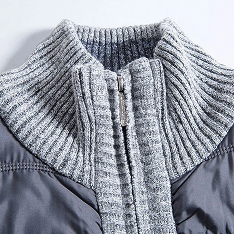 Новинка 2019 Осень-зима мужской толстый свитер пальто мужские парки пэчворк на