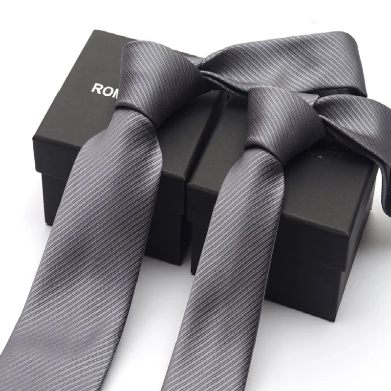 

2020 Новое поступление 6 см 8 см Тонкий Повседневный галстук для мужчин формальные деловые галстуки Свадебный галстук классический серый сарж...