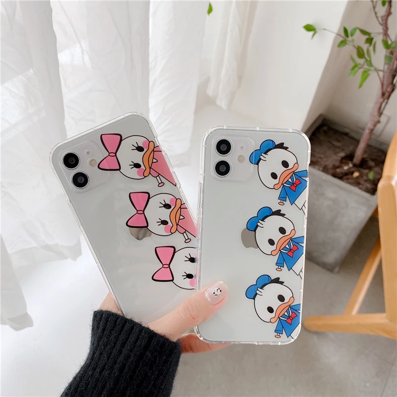 

Disney cartoon Donald Duck cute phone case for iPhone7/8/se/7plus/8p/xs/xsmax/xr/11pro/11promax/12pro/12mini couple phone cover