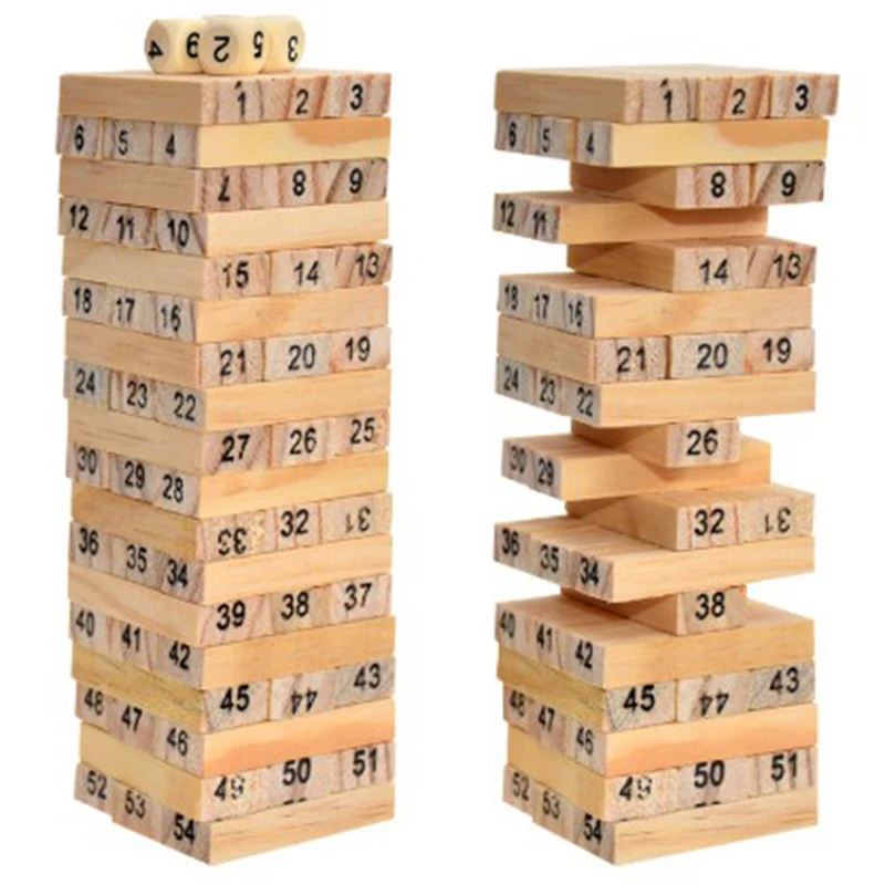 Креативный новый деревянный Цифровой строительный блок Дженга игра головоломка