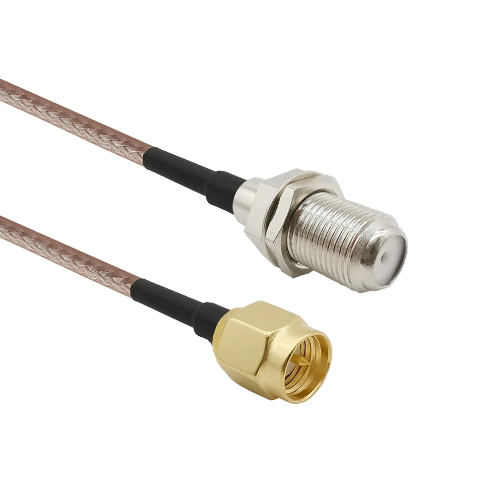 

1Pcs RG316 SMA Male to F Female Bulkhead Connector RF Pigtail Jumper Cable SMA Plug to F Jack Adapter Assembly Cables