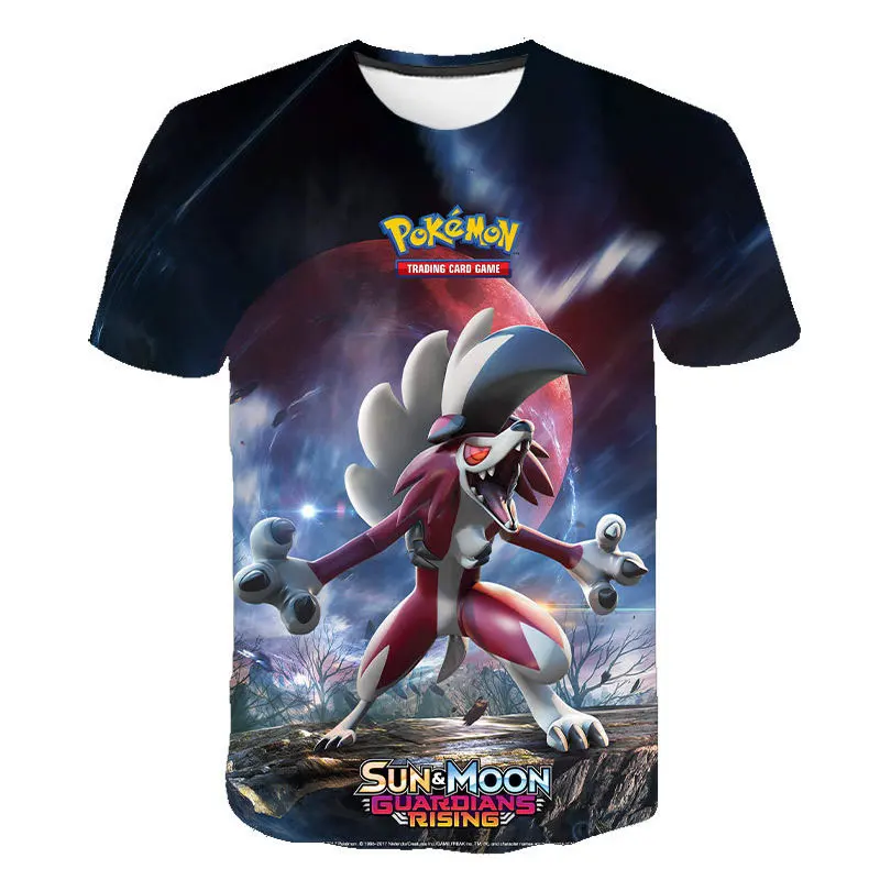 

2021 summer new men's O-neck short-sleeved T-shirt fashion 3D printing polyester cartoon plus size children's clothing boy