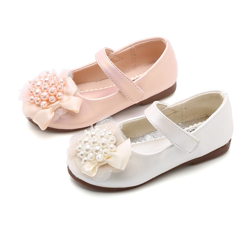 Детская обувь 2019 детская кожаная для маленьких девочек Обувь с Стразы бусины на