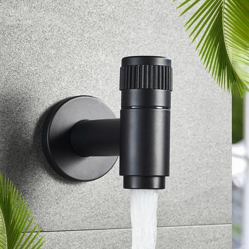 

Matte Black Stainlesss Steel Single Cold Aucet Household Mop Pool Faucet Wall Mounted Burhsed Nickel Washing Machine Faucet