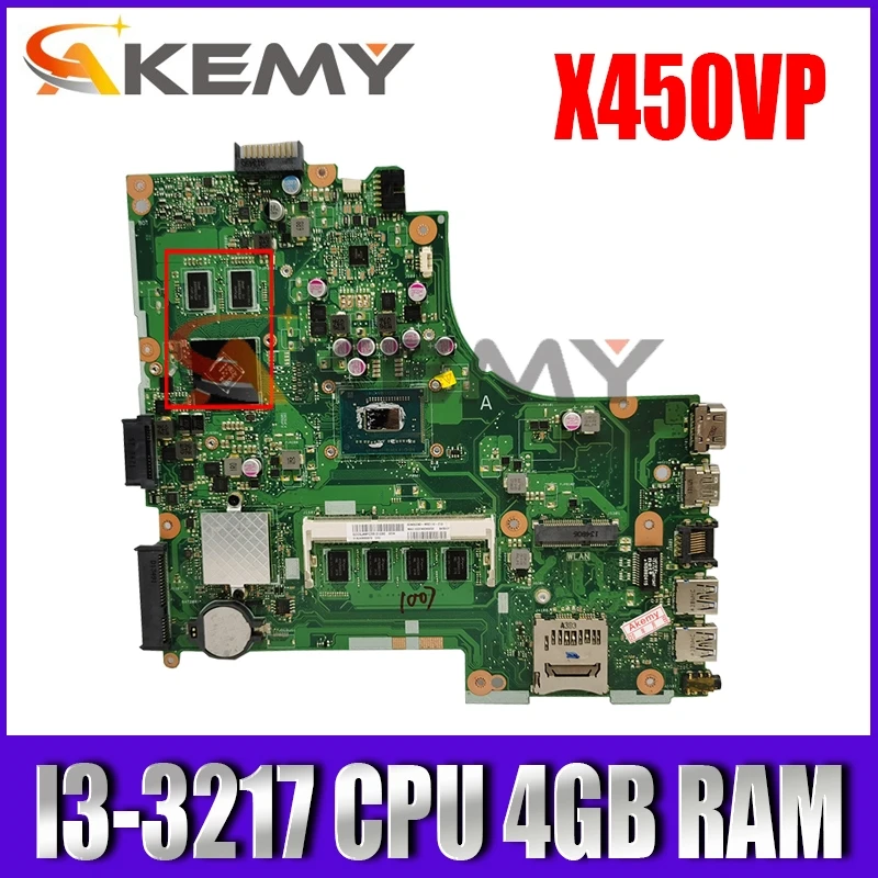 

Материнская плата X450VP I3-3217 CPU 4GB RAM REV 2,1 Для ASUS X450VP X450V X450 A450V