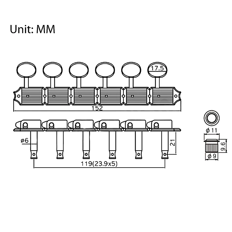 6R в винтажном стиле электрогитара струнные тюнеры машинные головки для Stratocaster