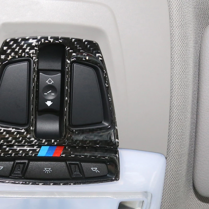 

Accessories For BMW F20 F22 F30 F32 F34 F48 F15 F16 Carbon Fiber Car Interior Front Reading Light Cover Trim Lamp Frame Sticker