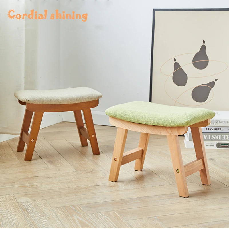 

Cordial Shining home Shoe-changing stool Simplicity Solid wood Ergonomic curved sitting surface Entry stool