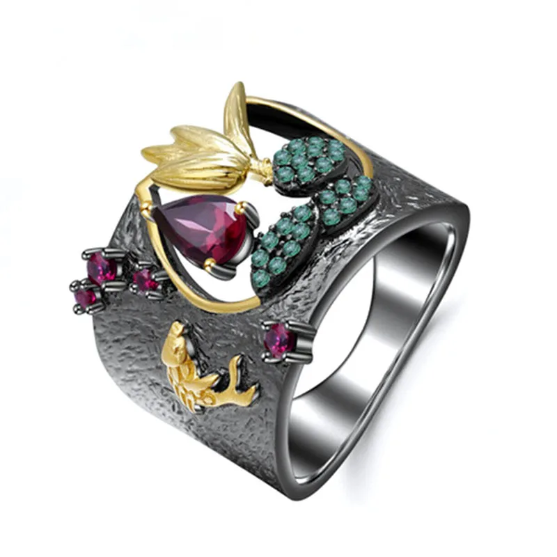 

Fashion Bohemian Lucky Turkish Evil Eye Rhinestone Rings for Women Vintage Jewelry Gift To Girlfriend