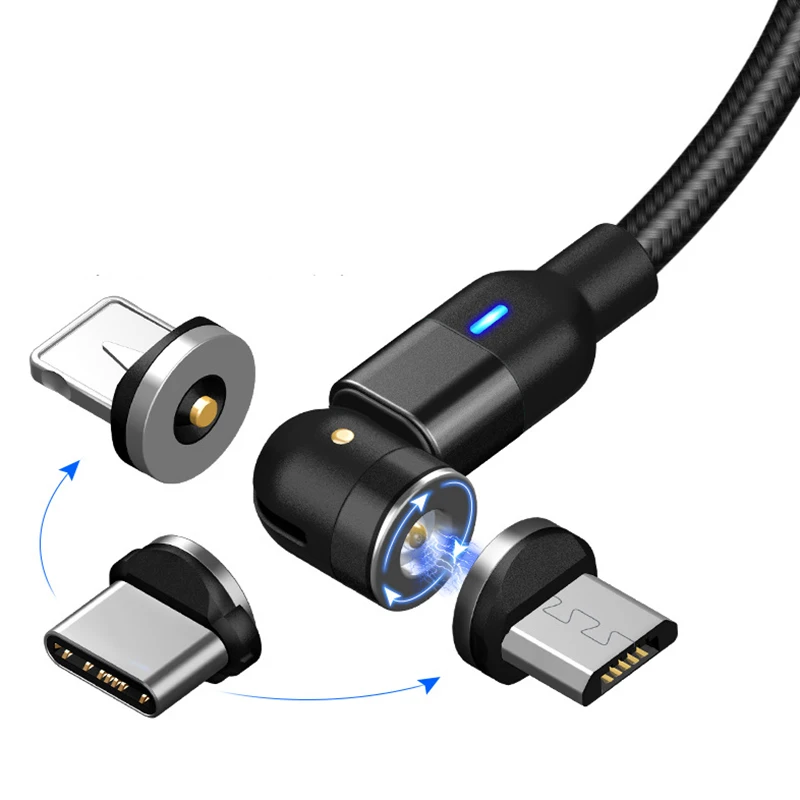 Магнитный usb кабель быстрой зарядки Type C зарядного устройства Micro USB Мобильный