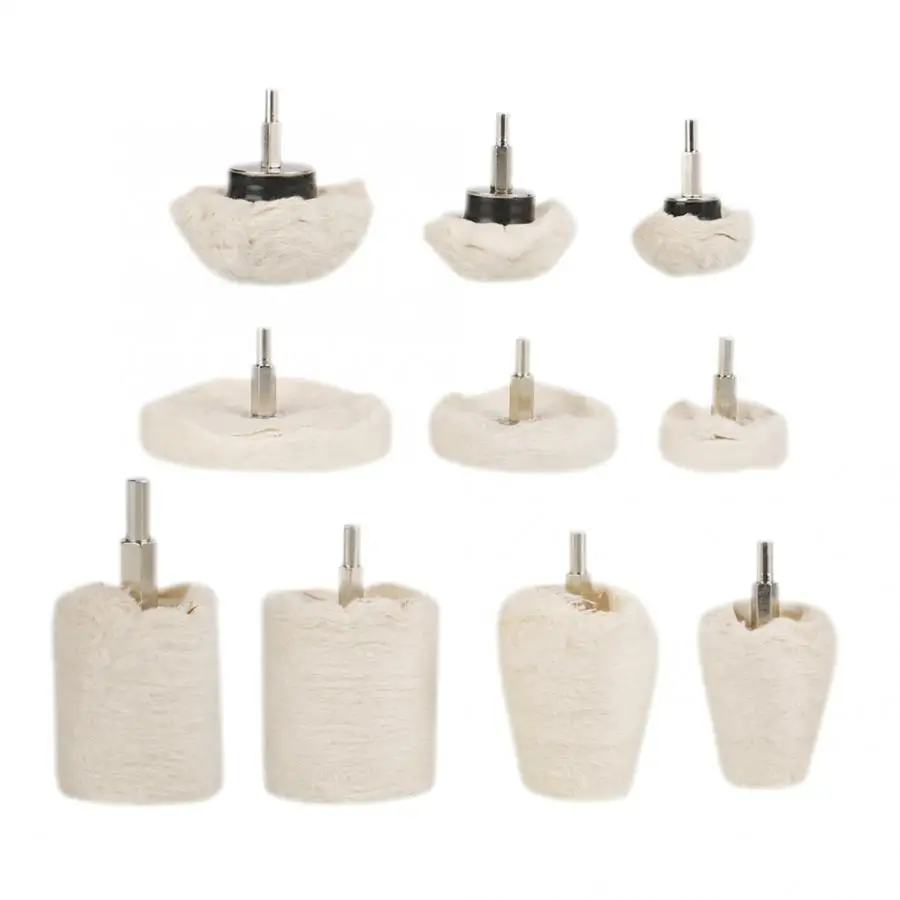 

10pcs Various Polishing Mop Buffing Wheel Pad Kit Cotton Cloth for Metal Jewelry Metal Stainless Steel Polishing Grinding